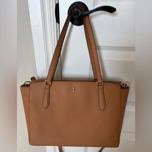 Tory Burch Emerson Top Zip Tote Purse Saffiano Leather 14” x 9” x 5.5”